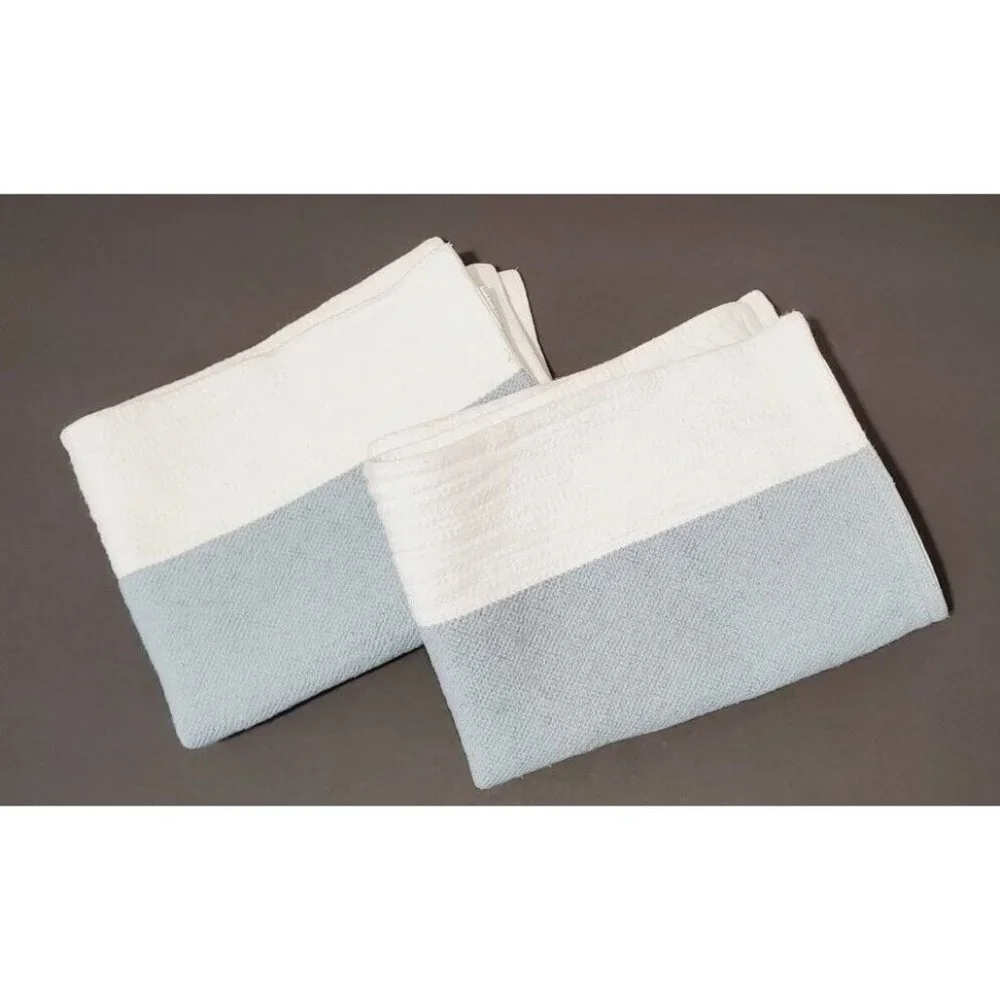 West Elm Cotton Canvas Placemat Set (2) In Natural Slate Blue Gray